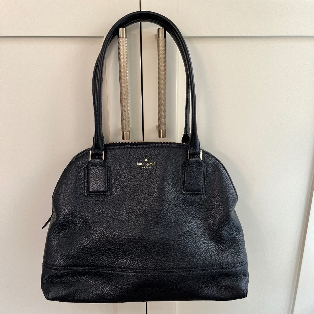 Kate Spade Pebbled Leather 3-Compartment Young Lane Anika Satchel with Gold